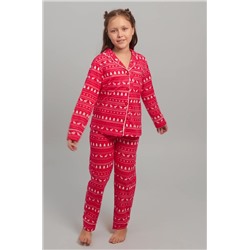 Новогодняя пижама для девочки с брюками и рубашкой Happyfox