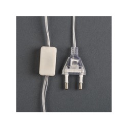 Гирлянда «Нить» 4.5 м с насадками «Прищепки-ёлочки», IP20, прозрачная нить, 20 LED, свечение белое, 220 В