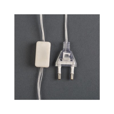 Гирлянда «Нить» 4.5 м с насадками «Прищепки-ёлочки», IP20, прозрачная нить, 20 LED, свечение белое, 220 В