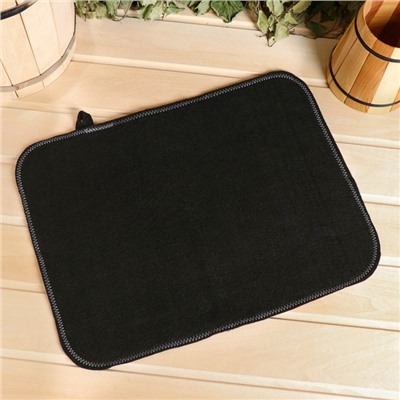 Коврик - сидушка для бани и сауны, 43×34 см, шерсть 30%, полиэфир 70%, тёмный, «Добропаровъ»