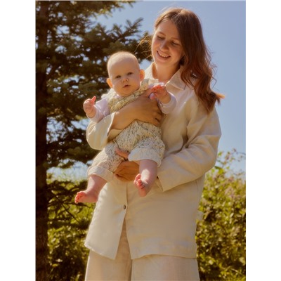 Пижама женская (рубашка, шорты) SL HOME Linen, размер 40-42, молочная