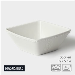Салатник Magistro Kingdom, 300 мл, 12×5 см, фарфор, белый