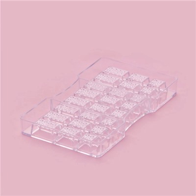 Форма для конфет и шоколада «Лего», пластик, 24 ячейки, 20×12×2.5 см, глубина 1.5 см, прозрачная