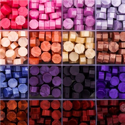 Набор сургуча «Палитра розово-фиолетовая», перламутр, 24 цвета, 19×13×2 см