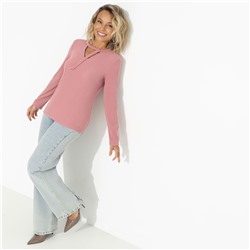 Блуза из фактурного трикотажа, Неисчерпаемый талант (розовый пион)