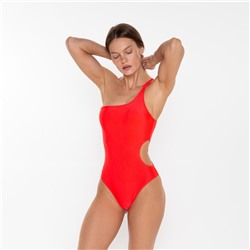 Купальник женский слитный на одно плечо, размер 48, розовый