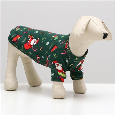 Кофта новогодняя для животных «Подарки», размер S, зелёный (ДС 26, ОШ 22, ОГ 34 см)