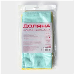 Салфетки универсальные Доляна, 220 г/м², 5 шт, 30×30 см, микрофибра, с оверлоком, МИКС
