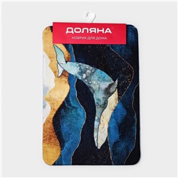 Коврик для дома Доляна «Кит», 40×60 см, синий