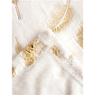 Плед «Этель. Перья», 150×200 см, корал-флис