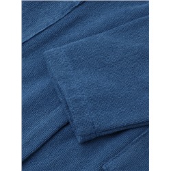 Халат детский «Экономь и Я», размер 34, хлопок 100%, синий