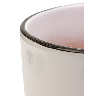 Горшок для цветов «Штрих», 2.5 л, d=19 см, h=17 см, с поддоном, керамика, белый