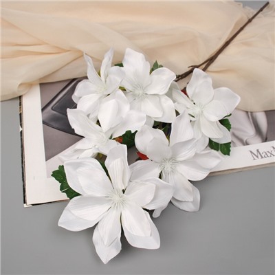 Цветы искусственные «Клематис крупноцветковый», 61×14 см, белые