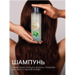 Новогодний подарочный набор косметики SB BEAUTY, шампунь, гель для душа, бомбочка, мочалка, с ароматом мяты и мандарина
