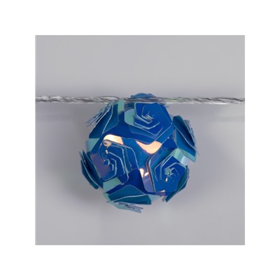 Гирлянда «Нить» 4.5 м с насадками «Цветочные шары», IP20, прозрачная нить, 15 LED, свечение фиолетовое, 220 В