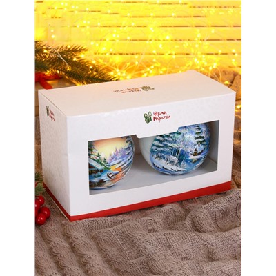 Набор из 2-х ёлочных шаров d=10 см «Дивный лес»