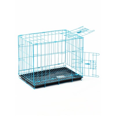 УЦЕНКА Клетка для собак 51×35×41 см, голубая