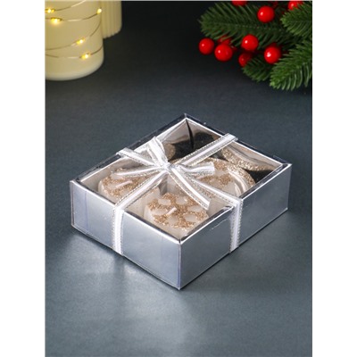 Набор свечей «Снежинки и подсвечник», 3 шт., 12×10×4 см