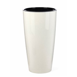 Кашпо для цветов «Рондо», пластик, 23 л, d=40 см, h=74.7 см, со вставкой, белое