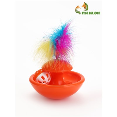 Игрушка-неваляшка с пером 12.3×6 см, Микс цветов