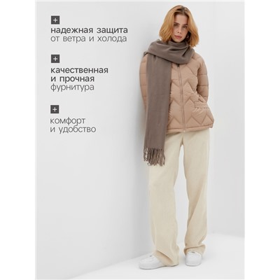 Куртка женская демисезонная на молнии Collorista, бежевая размер 42