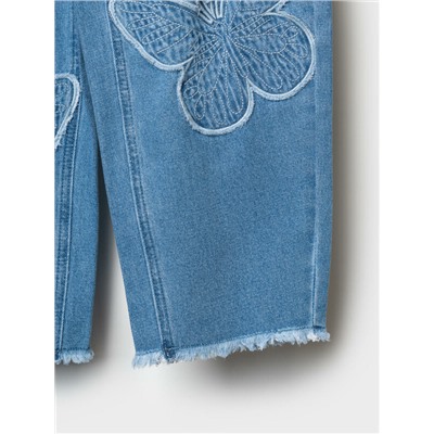 Брюки текстильные джинсовые для девочек