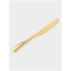 Ножи столовые Доляна «Голд», длина 22 см, набор 6 шт., нержавеющая сталь, золотистые