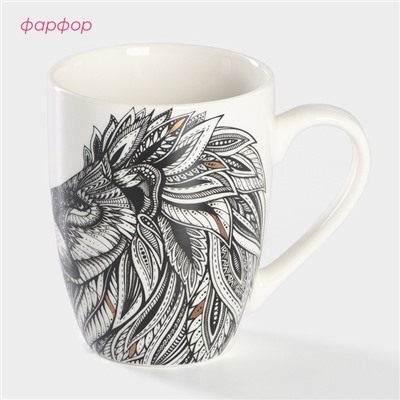 Кружка Доляна «Царь зверей», 350 мл, фарфор