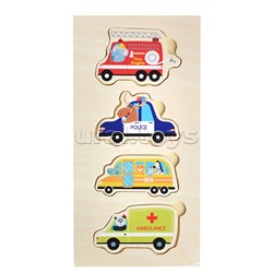 Сортер "Трейлер с геометрическими фигурами и машинами"