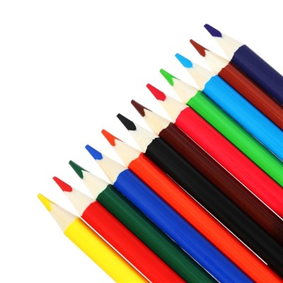 Карандаши цветные 12 цветов «Гамма. Мультики», трёхгранные, заточенные, картонная упаковка, (290122_12)