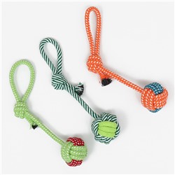 Игрушка канатная «Мяч на веревке», 33 г, до 25 см, микс цветов