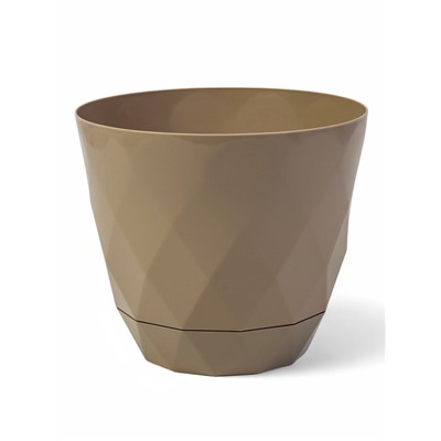 Горшок для цветов с поддоном Laurel, 4.5 л, d=22 см, h=19 см, пластиковый, бежевый
