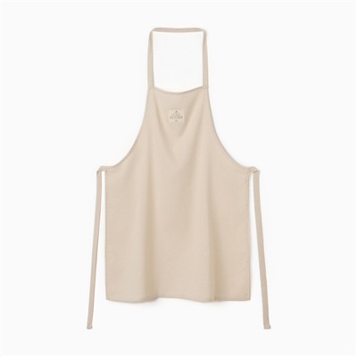 Фартук кухонный «Этель» ECO, 60×70 см, 70% хлопок, 30% лён, 190 г/м², молочный