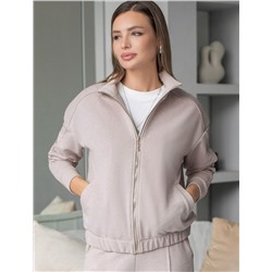 Бомбер среднего объема на молнии из петельчатого футера двухнитки с эластаном