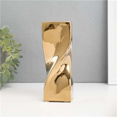 Подсвечник на 1 свечу «Изгиб», d=3.5 см, золото, 6.5×6.5×17.5 см