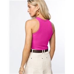 Топ из трикотажа в широкий рубчик