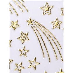 Наклейки для ногтей «Падающие звёзды», золотистые