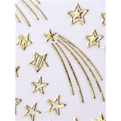 Наклейки для ногтей «Падающие звёзды», золотистые
