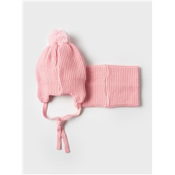 Комплект трикотажный для девочек: шапка, снуд