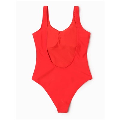 Купальник женский слитный с открытой спиной MINAKU, с принтом, размер 46, красный