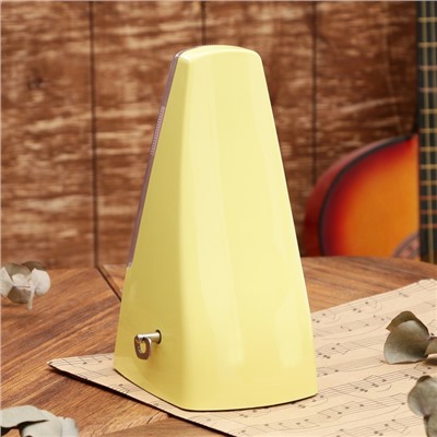 Метроном механический Gleam, желтый, 40-408 ударов в минуту, 21×10×12 см