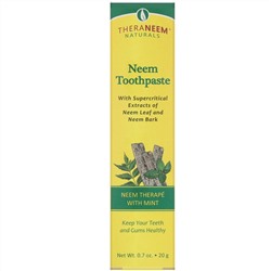 Organix South, TheraNeem Naturals, Лечение на основе нима с мятой, Зубная паста с нимом, 0,7 унций (20 г)