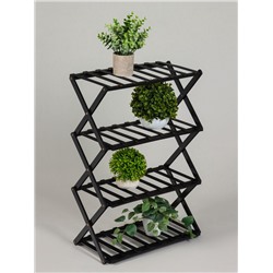 Стеллаж универсальный, 4 полки, 50×25×68 см, напольный, открытый, чёрный, Greengo