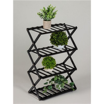 Стеллаж универсальный, 4 полки, 50×25×68 см, напольный, открытый, чёрный, Greengo