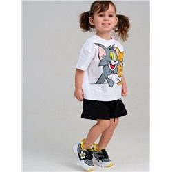 Комплект детский трикотажный для девочек: фуфайка (футболка), шорты