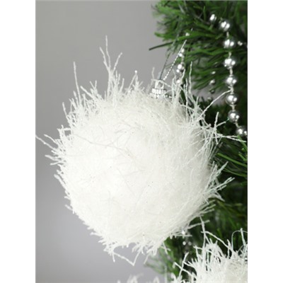 Новогоднее украшение Шары 6 штук 7 см / WF-208 /уп 72/белые