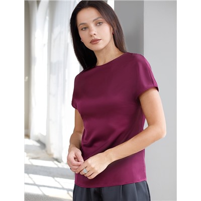 Блузка из сатина с коротким рукавом