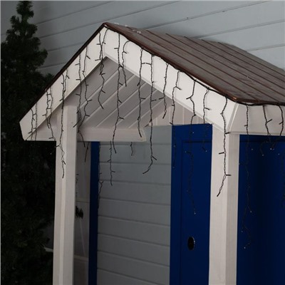 Гирлянда «Бахрома» 3×0.6 м, IP44, УМС, тёмная нить, 160 LED, свечение красное, 220 В