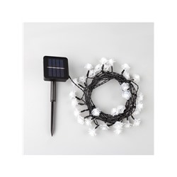 Гирлянда «Нить», 4.5 м, уличная, с насадками «Цветок», IP44, 30 LED, 2 режима, солнечная батарея, тёмная нить, свечение синее/фиолетовое/розовое