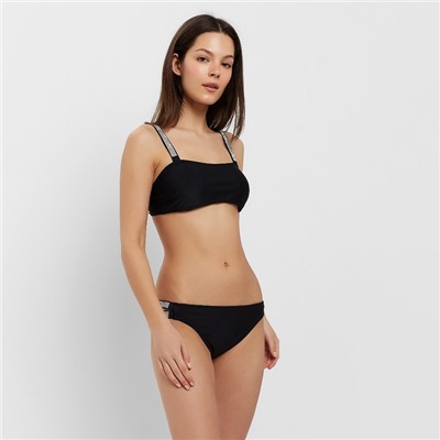 Купальник раздельный со стразами женский MINAKU, размер 46, чёрный